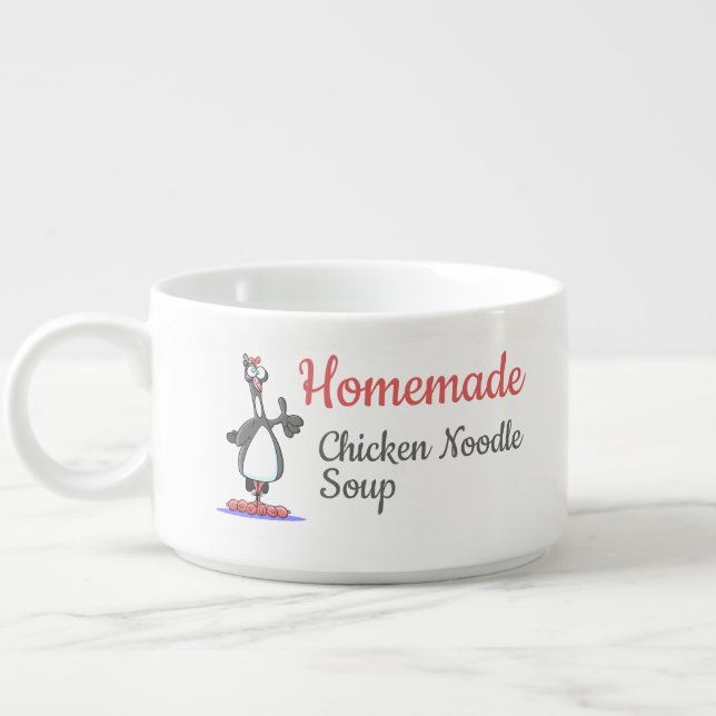 Cute Homemade Chicken Noodle Soup Bowl (Right)