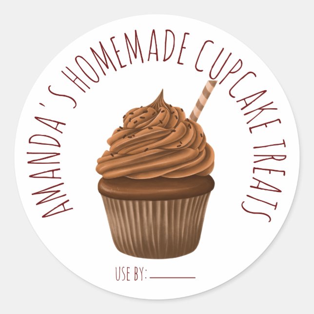 Cute Homemade Cupcakes Package Stickers (Front)