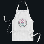 Cute Homemade Personalized Business Logo Custom Adult Apron<br><div class="desc">Round Cute Homemade Personalized Business Logo Custom Adult Apron, with distressed round border, vintage typewriter text font for employee name and company name, leaves decoration, cupcake icon customizable with your own photo, clipart, decor or any image. A cute personalized gift for chef, friends, mom, dad, hubby, wife, caregiver or a...</div>
