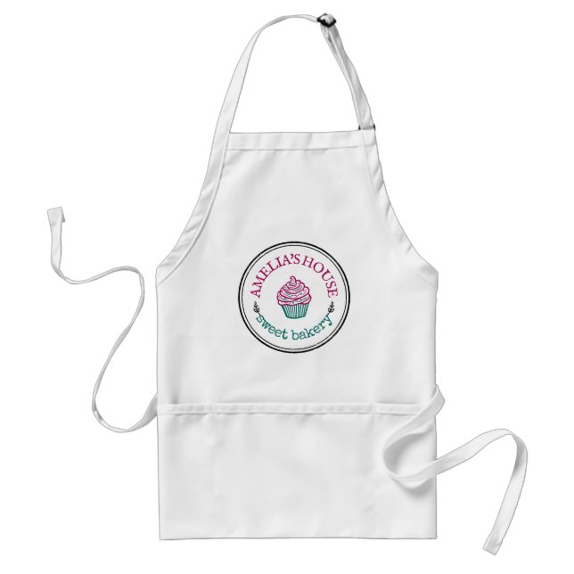Cute Homemade Personalized Business Logo Custom Adult Apron (Front)