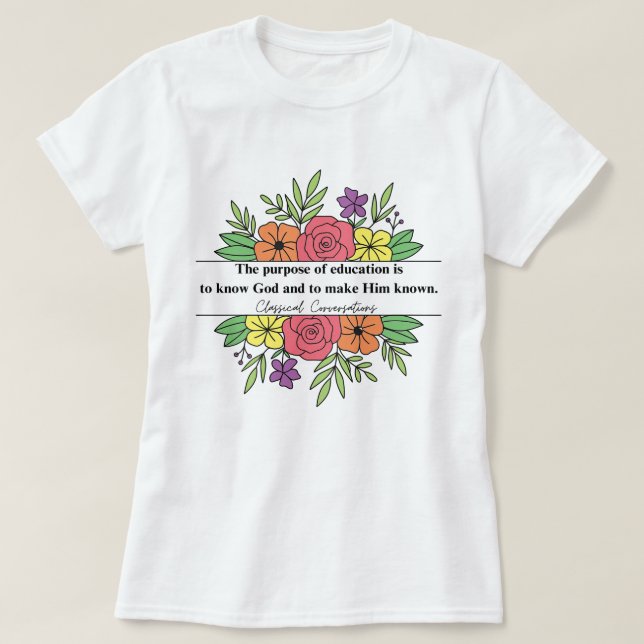 Cute Homeschool CC Conversations Christian T-Shirt (Design Front)
