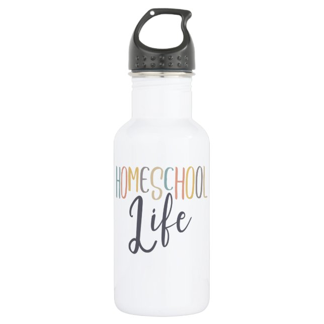 Cute Homeschool Life Stainless Steel Water Bottle (Front)