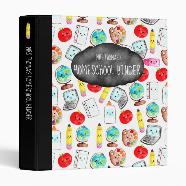 Cute homeschool planner binder (Front/Spine)