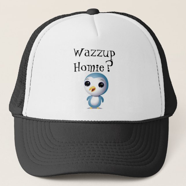 Cute Homie Penguin Trucker Hat (Front)