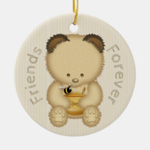 Cute Honey Bear BFF Ceramic Ornament
