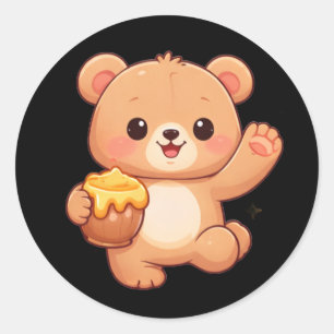 Cute Honey Bear Classic Round Sticker