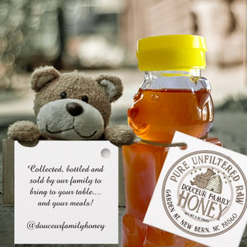 Cute Honey Bear Jar Tag Skep Little Bear Bees