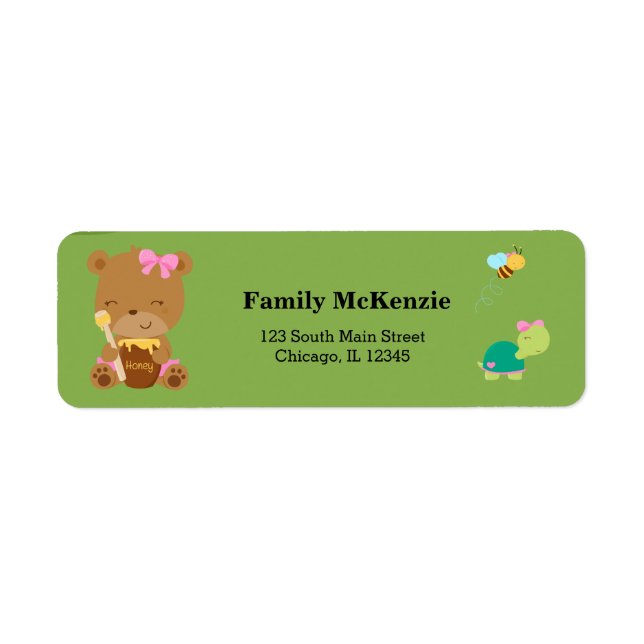 Cute honey bear label (Front)