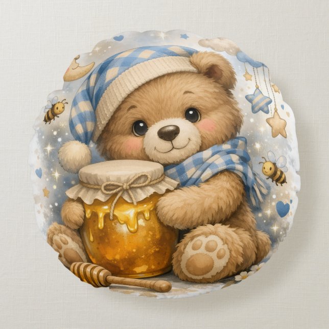 Cute Honey Bear Pillow (Front)