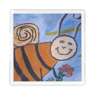 Cute Honey Bee Acrylic Serving Tray
