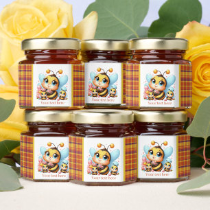 Cute honey bee add text baby shower jar favors