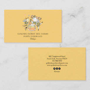 Cute Honey Bee Apiary Beekeeper Honey Products Business Card