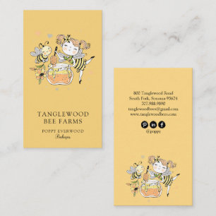 Cute Honey Bee Apiary Beekeeper Honey Products Business Card