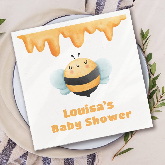 Cute Honey Bee Baby Shower Napkins (Creator Uploaded)