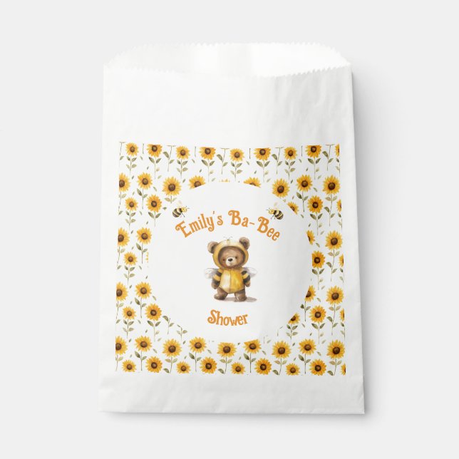 Cute Honey Bee Bear Ba-Bee Shower  Favor Bag (Front)