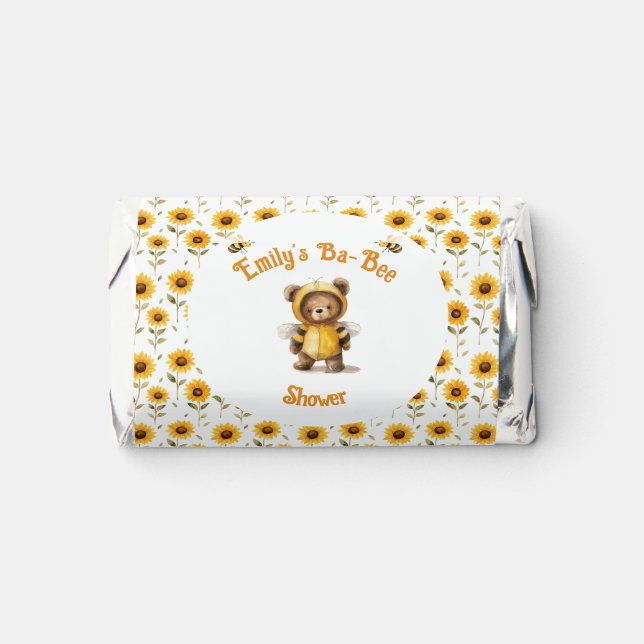 Cute Honey Bee Bear Ba-Bee Shower  Hershey's Miniatures (Front)