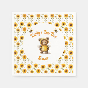 Cute Honey Bee Bear Ba-Bee Shower Napkins