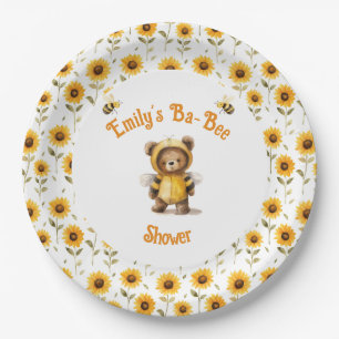 Cute Honey Bee Bear Ba-Bee Shower  Paper Plates