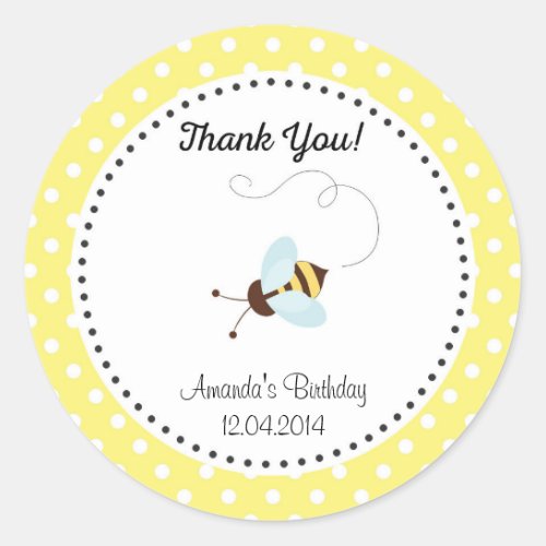 Cute Honey Bee Birthday Sticker