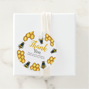 Cute honey bee bumble bee birthday favor tags