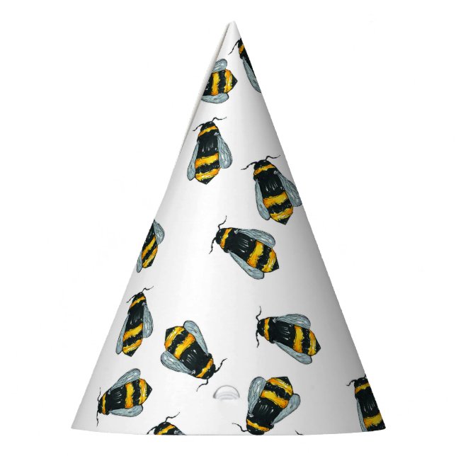 Cute honey bee bumble bee birthday party hat (Left)