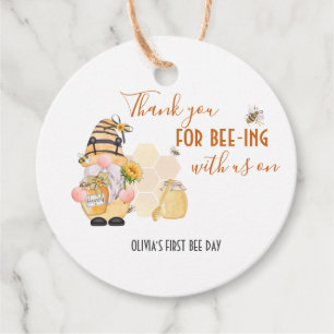 Cute honey bee comb yellow bees flowers favor tags