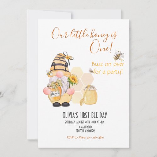 Cute honey bee comb yellow bees flowers invitation