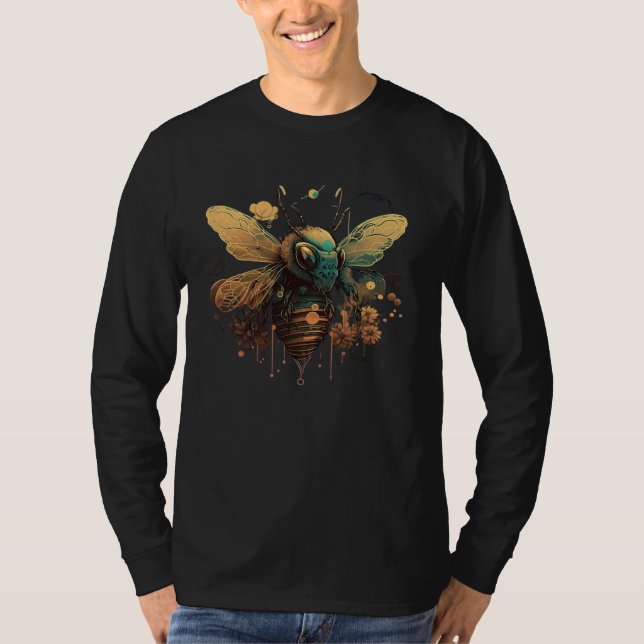 Cute Honey Bee Floral nature  who gardens Beekeepe T-Shirt (Front)