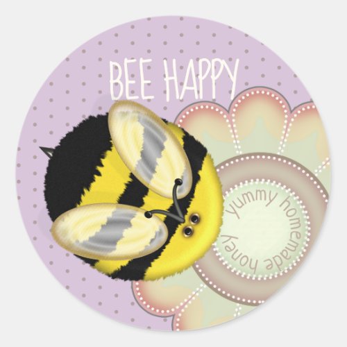 Cute Honey Bee Homemade Jam Jar Label