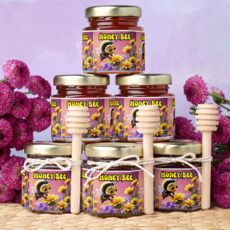 Cute Honey Bee Honey Jar Favors