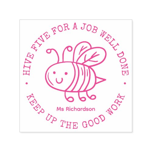 Cute Honey Bee Job Well Done Teacher Praise Self_inking Stamp