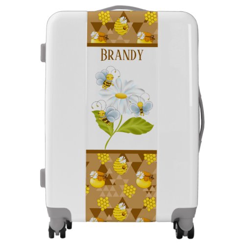 cute honey bee lover add name luggage