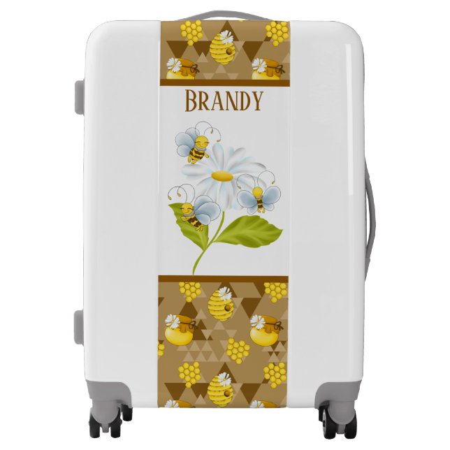 cute honey bee lover add name luggage (Front)