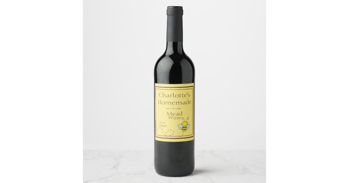 Cute Honey Bee Mead Wine Label | Zazzle.com