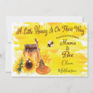 Cute Honey Bee Rustic Gender Neutral Baby Shower Invitation