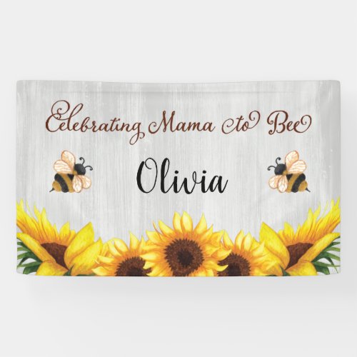 Cute Honey Bee Rustic Sunflower Baby Shower Banner