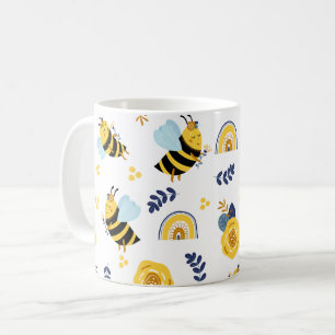 Cute Honey Bee Spring Summer Pattern Coffee Mug
