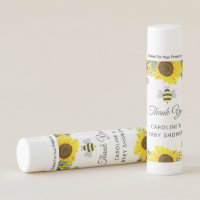 Cute Honey Bee & Sunflowers Eucalyptus Baby Shower Lip Balm