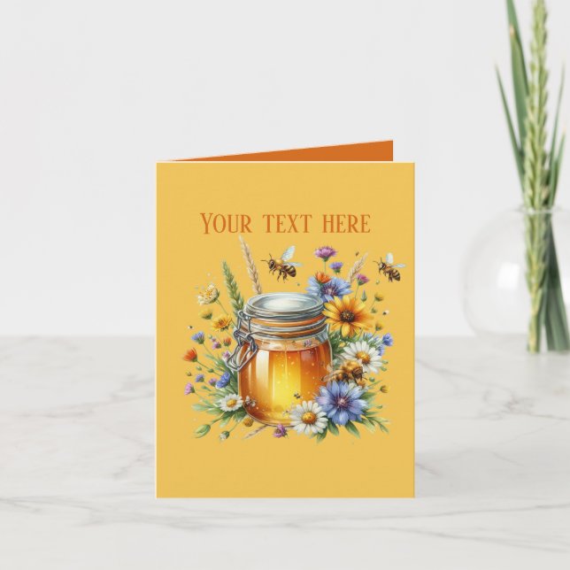 Cute honey bee vendor customizable card (Front)