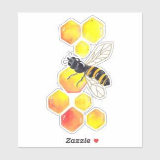 Cute honey bee Watercolor Sticker