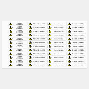 Cute Honey Bee White Kids' Laundry Labels