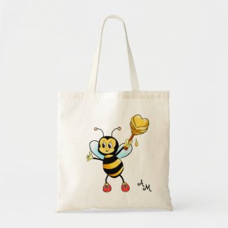 Cute Honey Bee with Heart & Monogram
