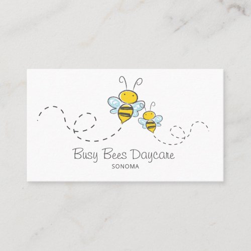 Cute Honey Bees Daycare Business Card