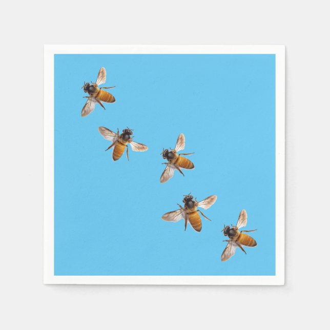 Cute Honey Bees Paper Napkins (Front)