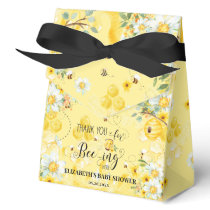 Cute Honey Bees Yellow Floral Baby Shower Bridal Favor Boxes