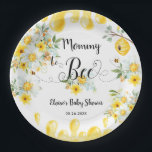 Cute Honey Bees Yellow Floral Baby Shower Paper Plates<br><div class="desc">These cheerful honeybee-themed paper plates are ideal for your baby shower celebration.  Adorned with bright yellow and white flowers,  busy little bees,  dripping honey,  and a "Mommy to Bee" headline,  they add a delightful touch to your occasion.  Matching items available in store!  (c) The Happy Cat Studio</div>