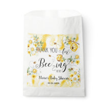 Cute Honey Bees Yellow Floral Birthday Baby Shower Favor Bag