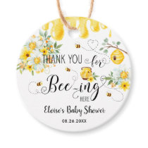 Cute Honey Bees Yellow Floral Birthday Baby Shower Favor Tags