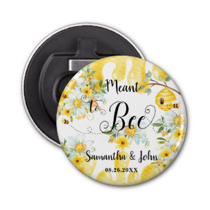 Cute Honey Bees Yellow Floral Wedding Meant to Bee Bottle Opener