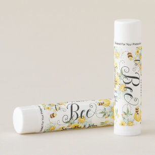 Cute Honey Bees Yellow Floral Wedding Meant to Bee Lip Balm